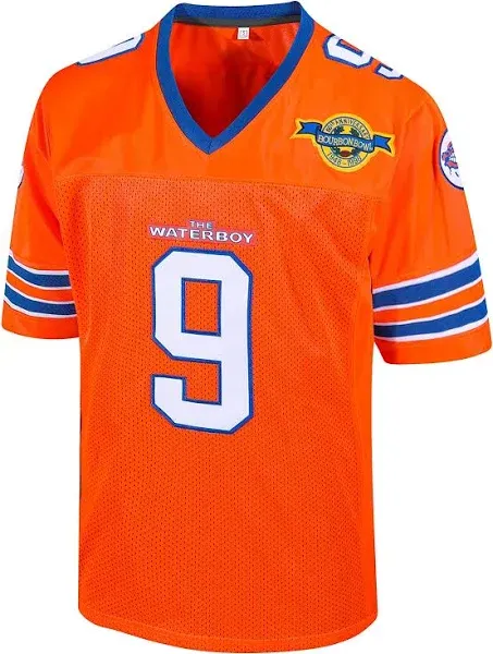 Bobby Boucher #9 The Waterboy Adam Sandler Movie Mud Dogs Bourbon Bowl Football Jersey