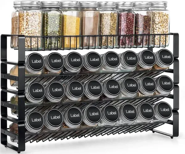 JONYJ 4 Tier Stackable Seasoning Rack Organizer,  Assorted Sizes , Colors 