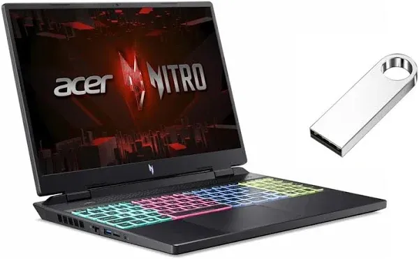 acer Nitro 16” WUXGA 165Hz Gaming Laptop | Intel Core i7-13620H Processor | GeForce RTX 4050 | Backlit Keyboard | 16GB RAM DDR5 | 1024GB SSD | Windows 11 Home | Bundle with 64GB USB Flash Drive