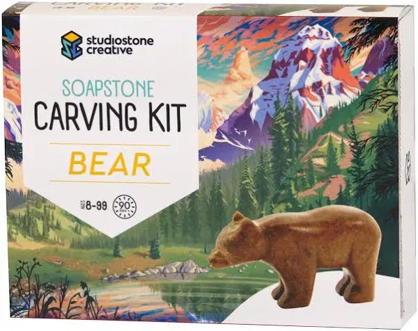 StudioStone Bear Soapstone Carving Kit