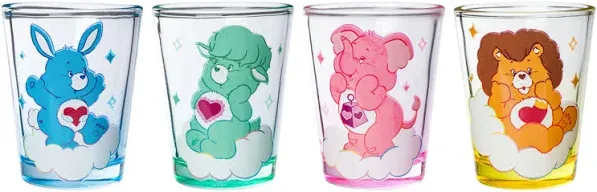 Silver Buffalo Care Bears Cousins 4 Pack Mini Glass Set