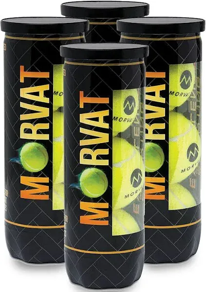 Morvat Professional Standard Sized Tennis Balls, Pressurized Extra Duty Yellow Felt Balls for Kids Adults & Dogs, Bulk Supply All Court Championship for Beginner & Advanced Practice Training