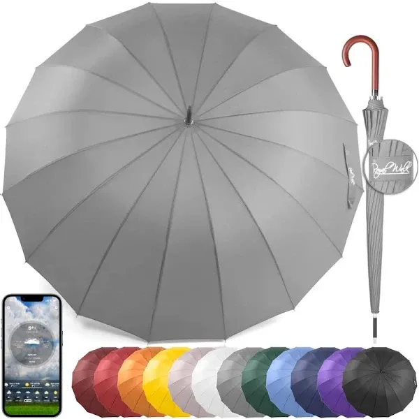 Royal Walk Windproof Large Umbrella for Rain 54 Inch Automatic Open 2 Person