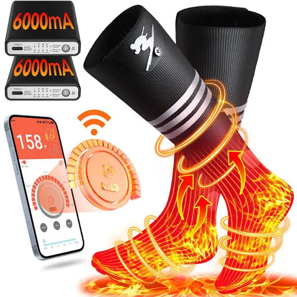 JYew Ai Electric Heated Socks with Battery Rechargeable