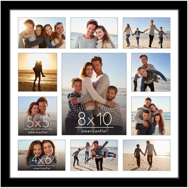 Americanflat 20x20 Collage Picture Frame - Fits One 8x10, Four 5x5, and Six 4x6 Photos or One 20x20 Photo