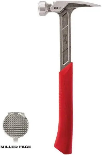 Milwaukee 48-22-9022 22oz Milled Face Framing Hammer