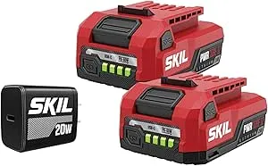 Skil PWR CORE 12 2 x 2.0Ah 12V USB-C Battery and Charger Starter Kit Including Two 4.0Ah Batteries and 20W PD Charger-CB5020A-22