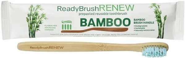 ReadyBrush Renew Pre-pasted Reusable Bamboo Handle Toothbrush