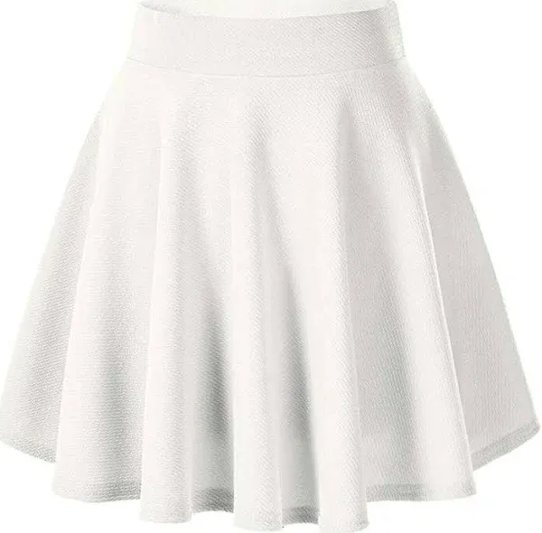 Afibi Casual Mini Stretch Waist Flared Plain Pleated Skater Skirt