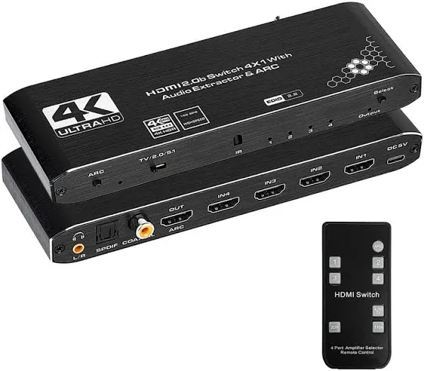 HDMI Switch 4x1 Audio Extractor