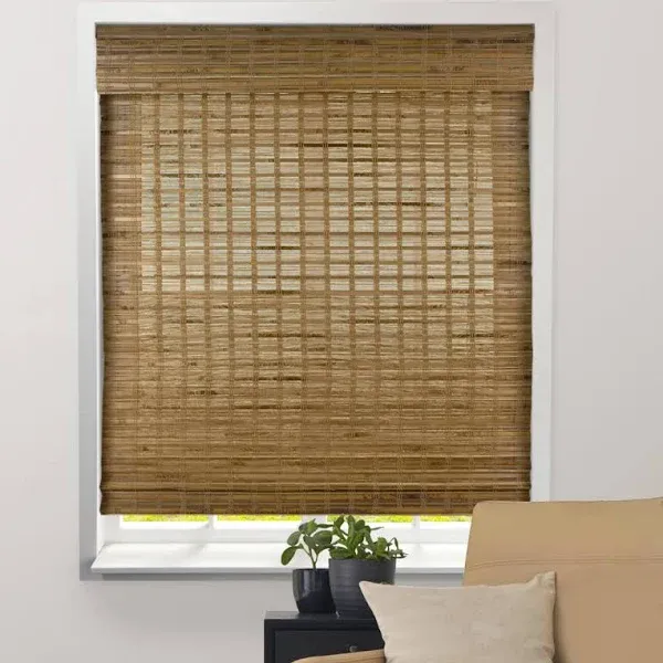 Arlo Blinds Dali Walnut Cordless Bamboo Roman Shades Light Filtering