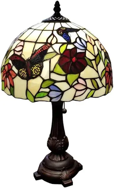 Amora Lighting Tiffany Style Butterflies Table Lamp