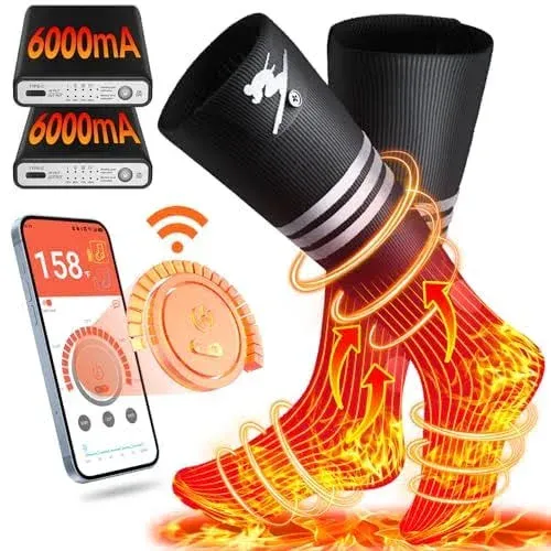 JYew Ai Electric Heated Socks with Battery Rechargeable