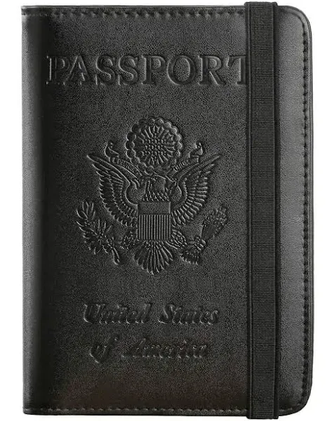 Leather RFID Blocking Passport Holder Cover Wallet