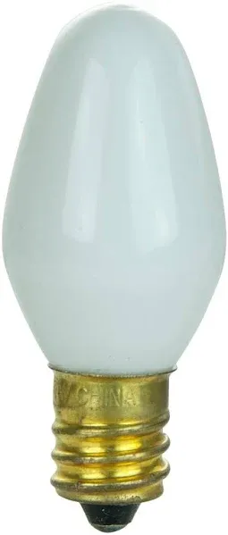 Sunlite 7W C7 120V Candelabra Base White Bulb