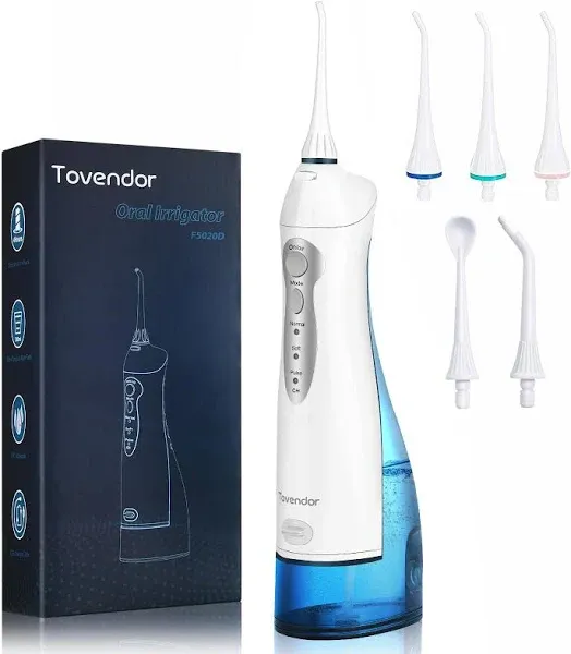 Water Flosser, Cordless Dental Oral Irrigator - 3 Modes, 5 Tips for Family Hy...