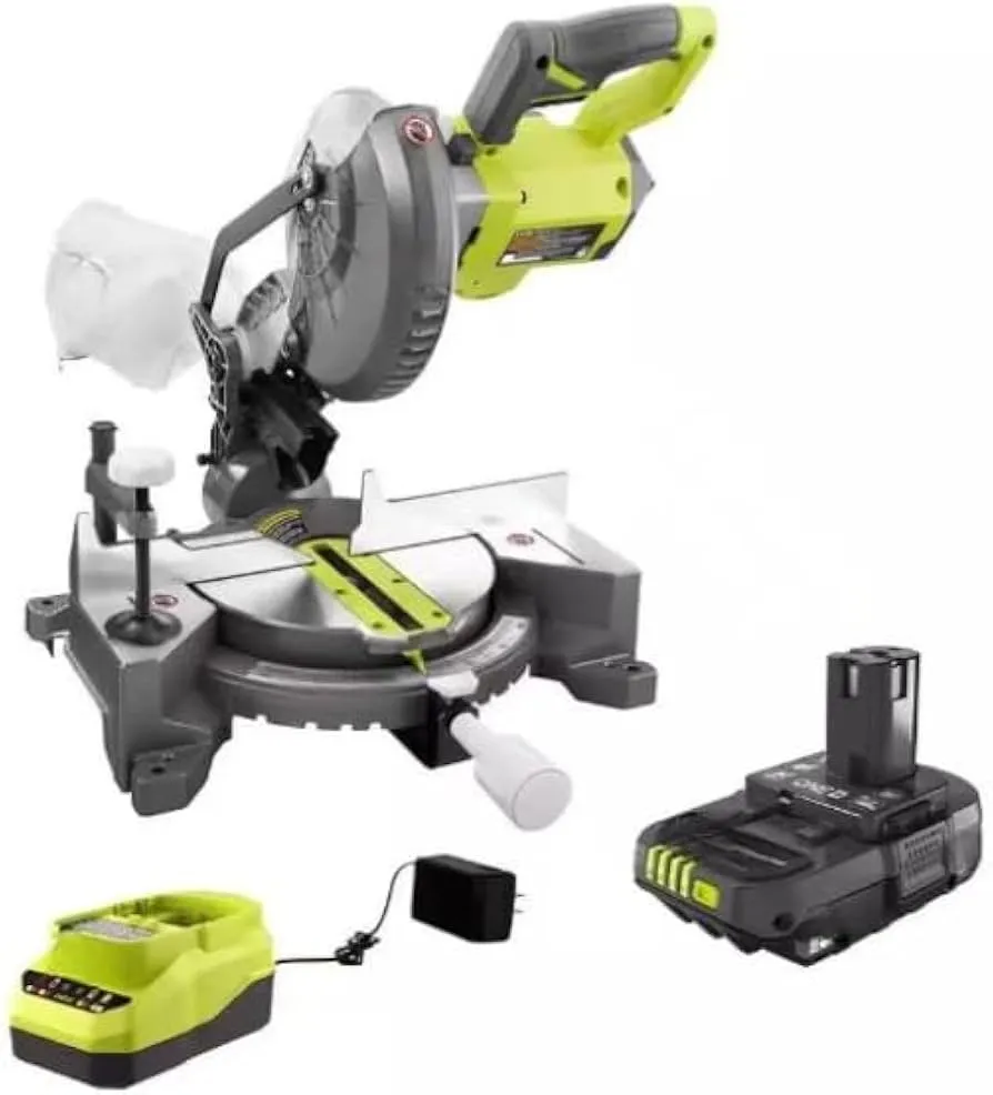 Ryobi 18V ONE+ Cordless 7-1/4 in. Compound Miter Saw with 4.0 Ah Lithium-