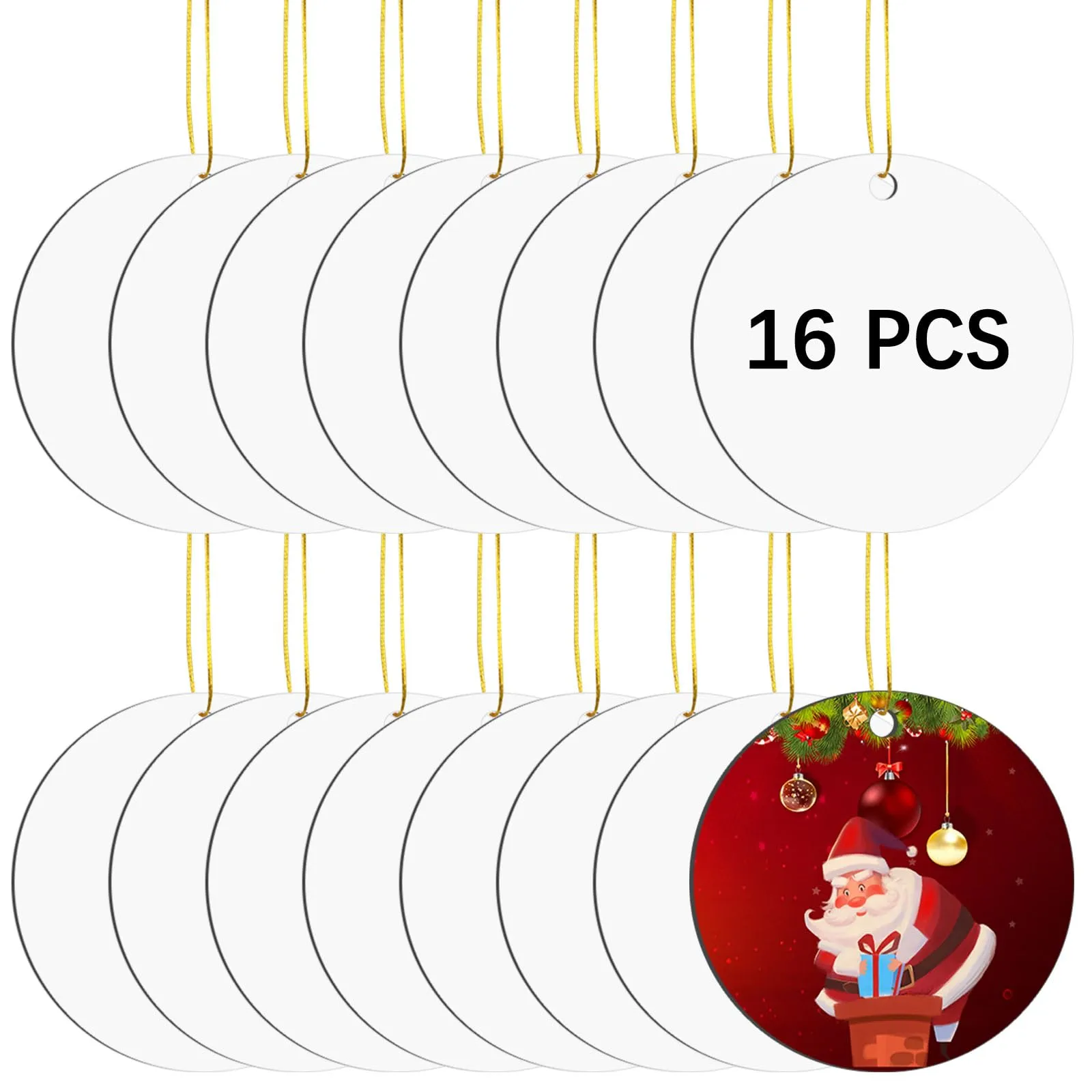 16 Pcs Metal Sublimation Ornament Blanks