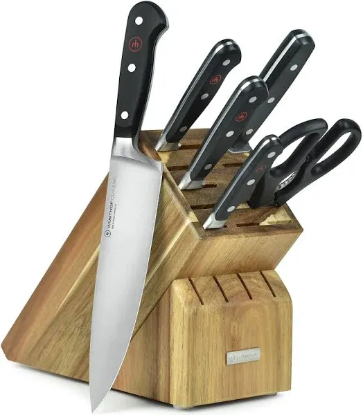 Wusthof Classic 7 Piece Knife Set with Acacia Block