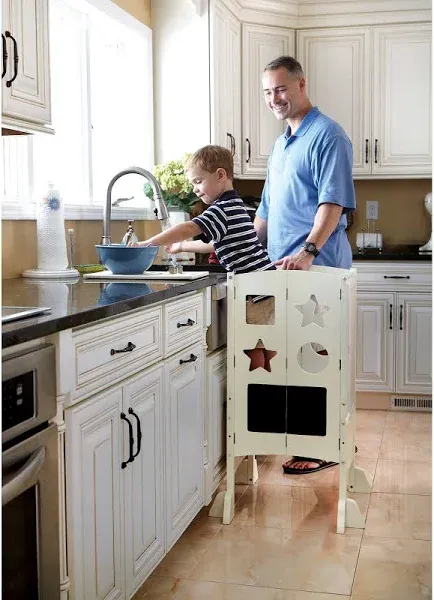 Guidecraft Classic Kitchen Helper Stool - Ivory