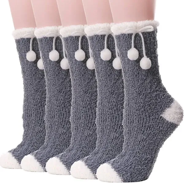 EBMORE Womens Fuzzy Socks Fleece Fluffy Cabin Plush Warm Sleep Soft Cozy Winter Adult Socks