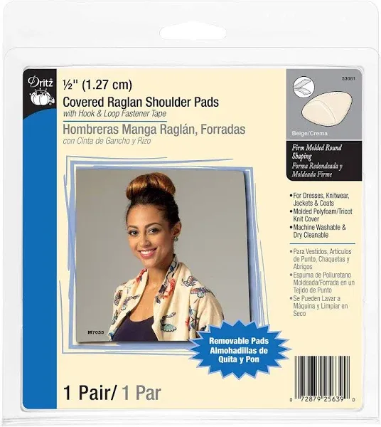 Dritz Covered Raglan with Hook & Loop Tape Shoulder Pads