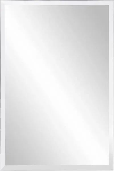 Howard Elliott Frameless Silver Rectangle Wall Hanging Mirror, Elegant Beveled Edges Frameless Wall Hanging Mirror, Modern Accent Decorative Vanity Mirror for Bathroom, Entryway, Bedroom, 24 x 36 inch