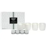 NEST White Tea &amp; Rosemary ALFRESCO Tealight Set of 4 Holders and 12 Candles