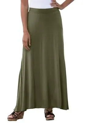 Jessica London Women's Plus Size Everyday Stretch Knit Maxi Skirt