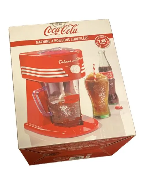 New Nostalgia FBS400 Coke Coca-Cola Frozen Beverage Station 40oz Ships Quickly