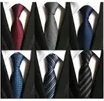 Adulove Men's Necktie Classic Silk Tie Woven Jacquard Neck Ties 6 Pcs