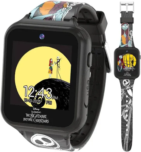 Accutime Kids Nightmare Before Christmas Interactive Smartwatch with Camera, Games & Fitness Features