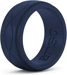 Enso Rings Men’s Infinity Silicone Ring – Hypoallergenic Wedding Band for Men – Comfortable Band for Active Lifestyle – 9mm Wide, 2.25mm Thick