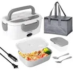 Lunch box food heater 2-in-1,12V/24V<wbr/>/110V/220V portable heating lunch box for...