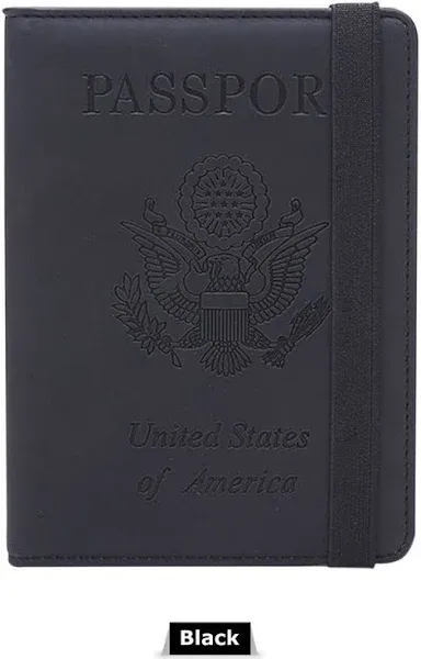 Leather RFID Blocking Passport Holder Cover Wallet