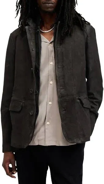 AllSaints Men's Survey Layered Leather Blazer