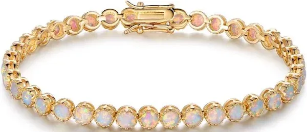 18K Gold Plated Opal Tennis Bracelet