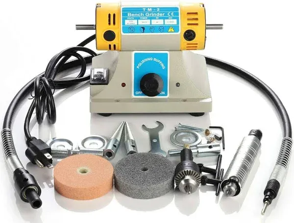 110V Jewelry Gem Polishing Grinding Machine Bench Lathe Rock Saw Polisher Buffer