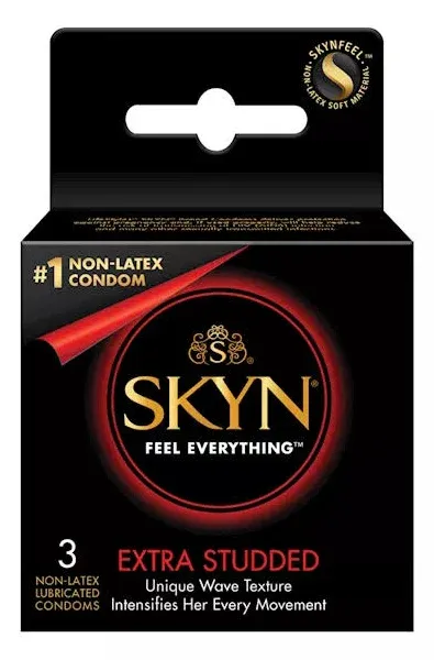 Lifestyles Skyn Extra Studded Condoms 3 Pack