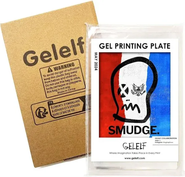 GELELF New Generation Gel Printing Plate, Upgraded Formula Printing Plate for Gel Printing Art, Gel Monoprinting Kit, Printmaking Supplies, No Aging and Bubbling(Arch A: 9" x 12")