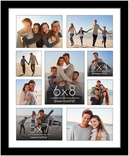 Americanflat Collage Picture Frame Fits One Four and 4x6 Photos or One Photo