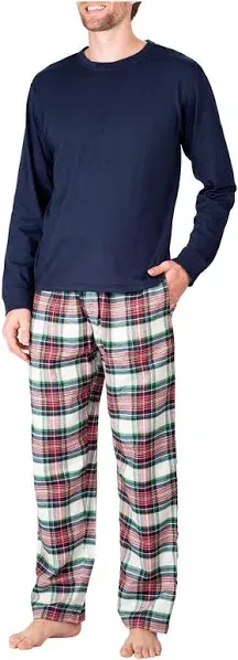 SLEEPHERO Men's Crew Neck Flannel Pajama Set