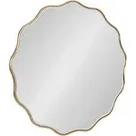 Kate and Laurel Viona Round Scalloped Mirror - 32" Diameter - Gold