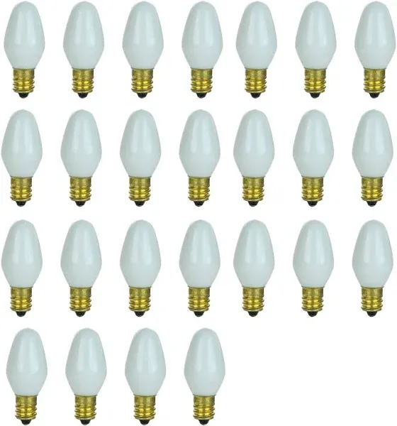 Sunlite 7W C7 120V Candelabra Base White Bulb