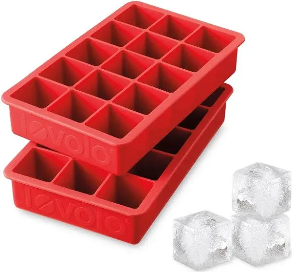 BPA-Free Candy Apple Silicone Ice Cube Trays - Set of 2 for Cocktails &amp; Coffee