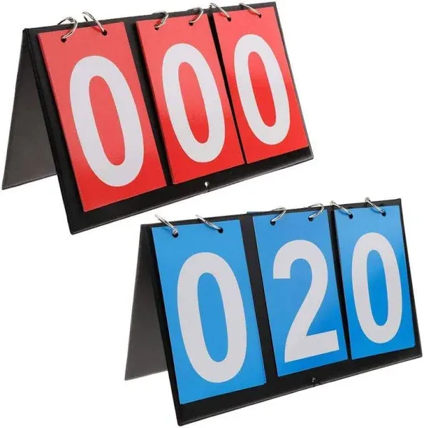 aporo 3 Digit Portable Table Top Scoreboard Flipper, Multi Sports Score Flip Scoreboard (0-999)