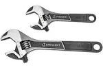 Wide Jaw Adjustable Wrench Set, 6 &amp; 10-In., 2-Pc. -ATWJ2610VS