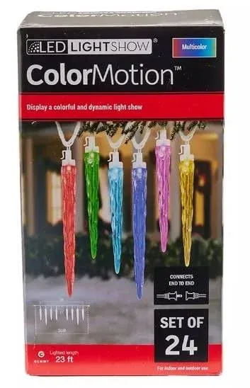 Gemmy ColorMotion LED Icicle Lights 24-Pack