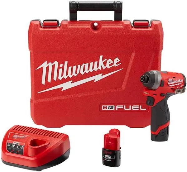 Milwaukee M12 Fuel 1/4" Hex Impact Driver Kit