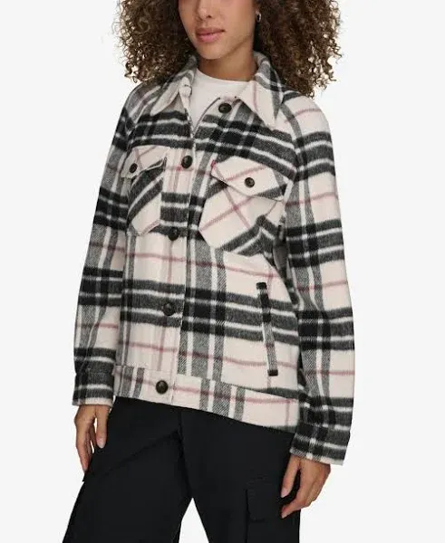 Levi's Women's Zoe Relaxed Wool Plaid Shirt Jacket